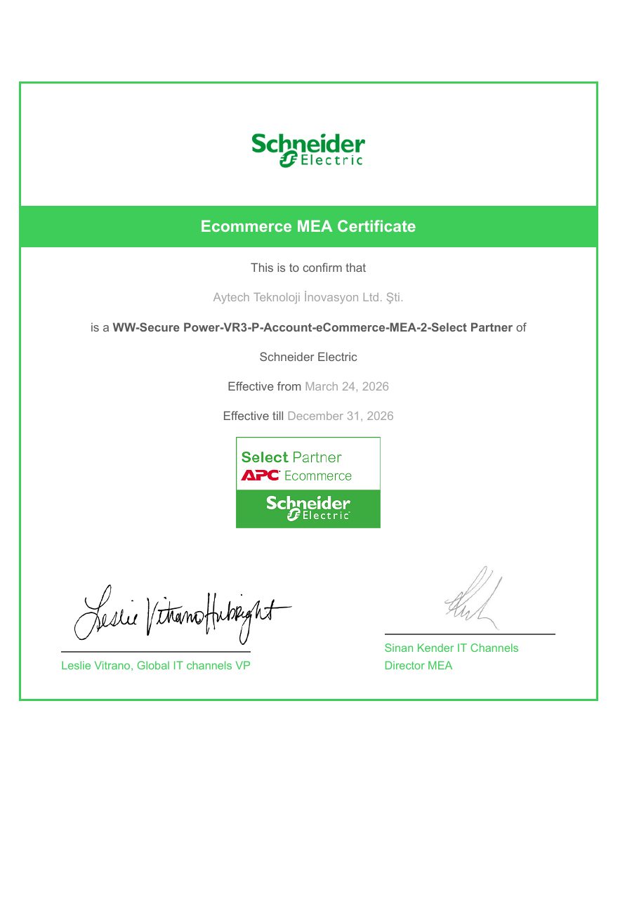 Schneider Electric · APC — APC eCommerce Select Partner — Aytech Teknoloji