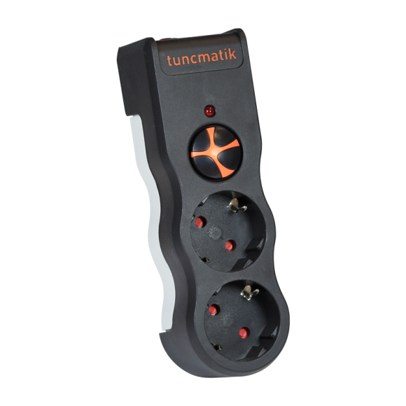 Tuncmatik PowerSurge 2 İkili Akım Korumalı Priz – Siyah