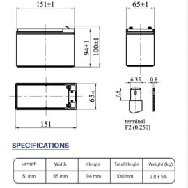 EnerRocket ES 9-12 12V 9Ah VRLA Bakımsız Kuru Akü