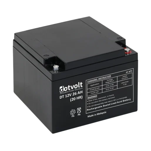 Dotvolt DT 12V 26Ah VRLA Bakımsız Kuru Akü